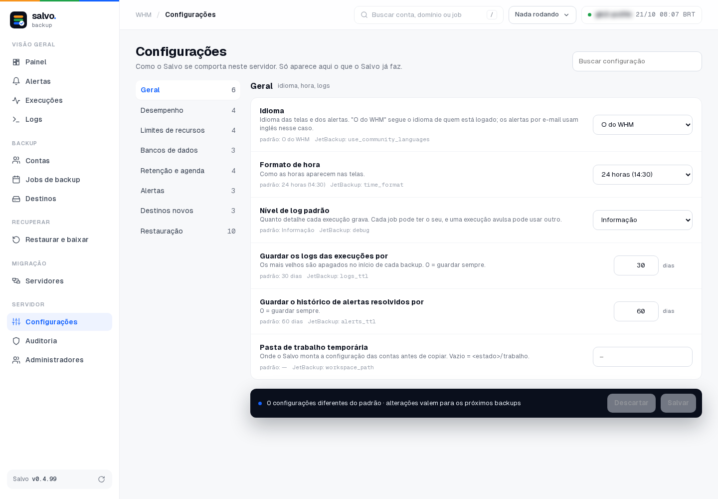 Configurações