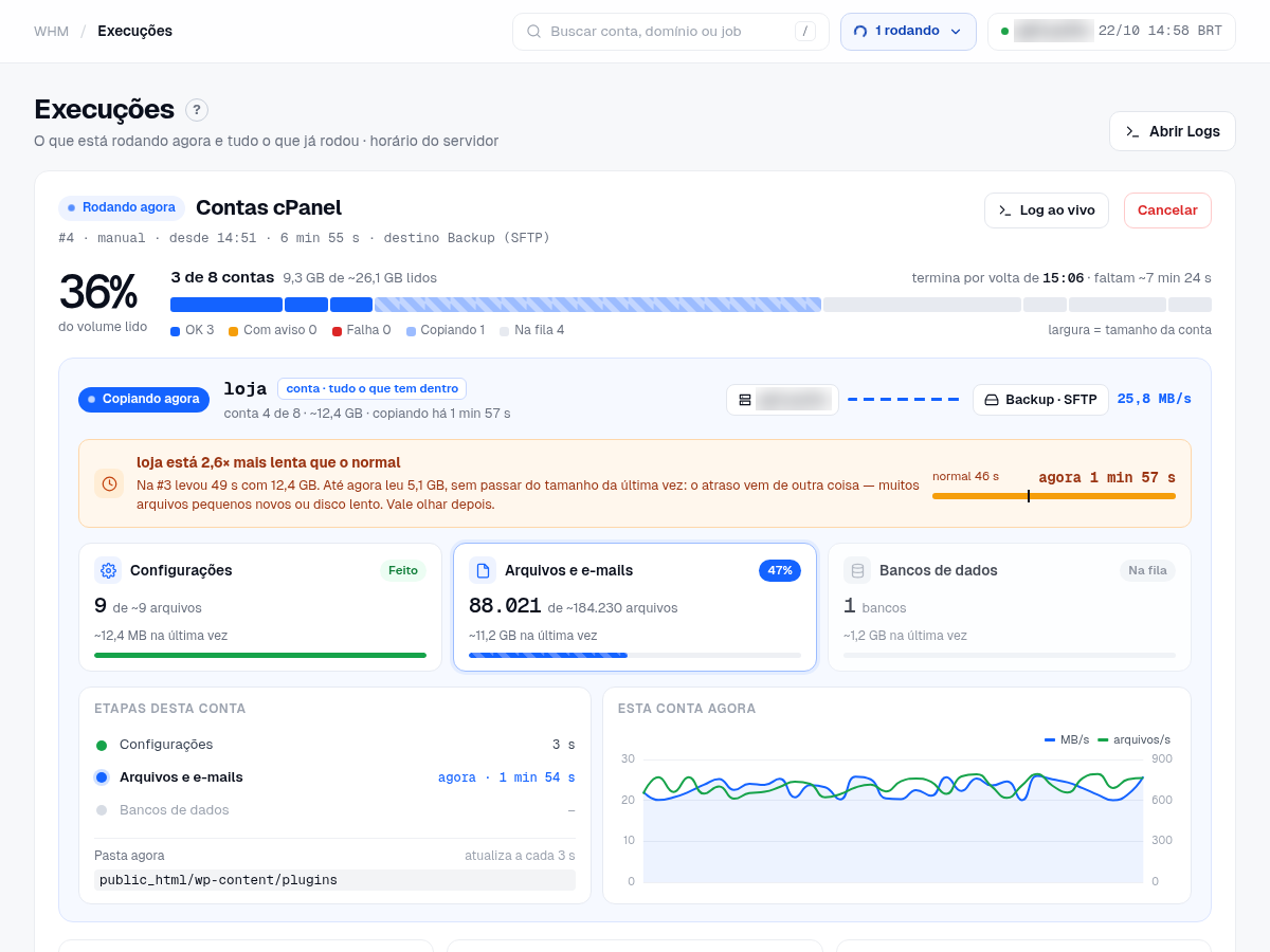 Copiando agora: a conta, as partes, as etapas e o aviso de fora do normal